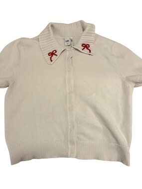 Simons Twik cottagecore short-sleeved coquette cardigan